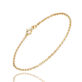 8 ct Anchor Facet Gold Necklace, 40 cm and 1.6 mm (Thread 0.60)